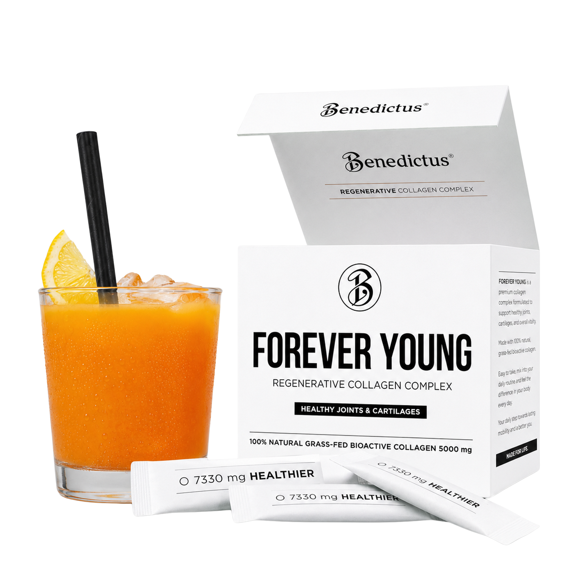 Benedictus Forever Young — Hydrolysed Collagen for Joints and Mental Clarity, 30 Sachets